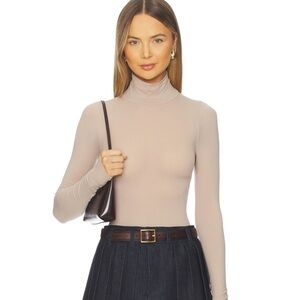 Revolve Commando Ballet Butter Turtleneck Nude Bodysuit sz M